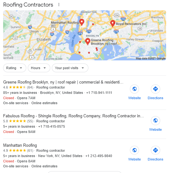roofing company local search